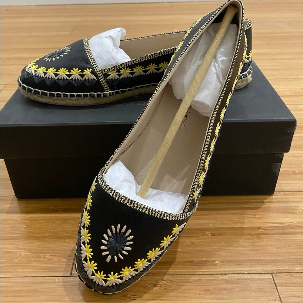 NEW House of Harlow 1960 Kole Espadrille Embroidered Loafers Size 9